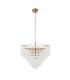 Toulouse Pendant Ceiling Light Satin Brass Plate, Clear Ribbed Glass, 12x G9