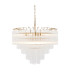 Toulouse Pendant Ceiling Light Satin Brass Plate, Clear Fine Ribbed Glass, 12x G9