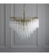 Toulouse Pendant Ceiling Light Satin Brass Plate, Clear Fine Ribbed Glass, 12x G9