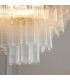 Toulouse Pendant Ceiling Light Satin Brass Plate, Clear Fine Ribbed Glass, 12x G9