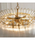 Toulouse Pendant Ceiling Light Satin Brass Plate, Clear Fine Ribbed Glass, 12x G9
