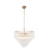 Toulouse Pendant Ceiling Light Satin Brass Plate, Clear Fine Ribbed Glass, 12x G9