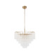 Toulouse Pendant Ceiling Light Satin Brass Plate, Clear Fine Ribbed Glass, 12x G9