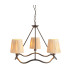 Wriggle Multi Arm Pendant Ceiling Light Matt Black, Natural Raffia, 3x E14