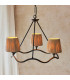 Wriggle Multi Arm Pendant Ceiling Light Matt Black, Natural Raffia, 3x E14