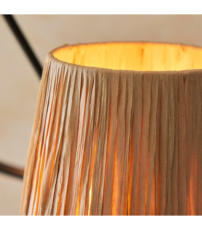 Wriggle Multi Arm Pendant Ceiling Light Matt Black, Natural Raffia, 3x E14