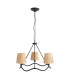 Wriggle Multi Arm Pendant Ceiling Light Matt Black, Natural Raffia, 3x E14