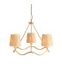 Wriggle Multi Arm Pendant Ceiling Light Brushed Aged Brass Plate, Natural Raffia, 3x E14