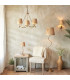 Wriggle Multi Arm Pendant Ceiling Light Brushed Aged Brass Plate, Natural Raffia, 3x E14