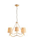 Wriggle Multi Arm Pendant Ceiling Light Brushed Aged Brass Plate, Natural Raffia, 3x E14