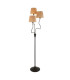 Wriggle Multi Arm Floor Lamp Matt Black, Natural Raffia, 3x E14