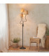 Wriggle Multi Arm Floor Lamp Matt Black, Natural Raffia, 3x E14