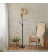 Wriggle Multi Arm Floor Lamp Matt Black, Natural Raffia, 3x E14
