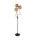 Wriggle Multi Arm Floor Lamp Matt Black, Natural Raffia, 3x E14