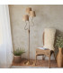 Wriggle Multi Arm Floor Lamp Brushed Aged Brass Plate, Natural Raffia, 3x E14