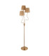 Wriggle Multi Arm Floor Lamp Brushed Aged Brass Plate, Natural Raffia, 3x E14