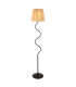 Wriggle Floor Lamp with Tapered Shade Matt Black, Natural Raffia, 1x E27
