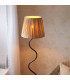 Wriggle Floor Lamp with Tapered Shade Matt Black, Natural Raffia, 1x E27