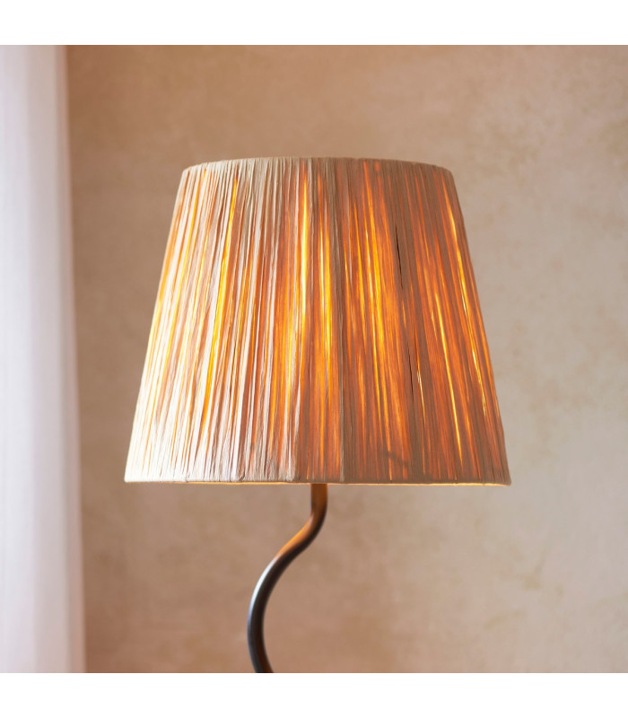 Wriggle Floor Lamp with Tapered Shade Matt Black, Natural Raffia, 1x E27