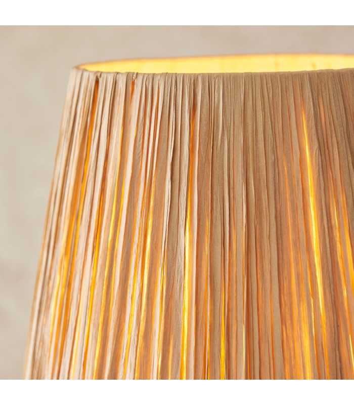 Wriggle Floor Lamp with Tapered Shade Matt Black, Natural Raffia, 1x E27