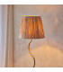 Wriggle Floor Lamp with Tapered Shade Brushed Aged Brass Plate, Natural Raffia, 1x E27