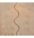 Wriggle Floor Lamp with Tapered Shade Brushed Aged Brass Plate, Natural Raffia, 1x E27