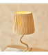 Wriggle Table Lamp with Round Tapered Shade Brushed Aged Brass Plate, Natural Raffia, 1x E14