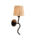 Wriggle Wall Lamp with Shade Matt Black, Natural Raffia, 1x E14