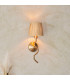 Wriggle Wall Lamp with Shade Brushed Aged Brass Plate, Natural Raffia, 1x E14