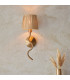 Wriggle Wall Lamp with Shade Brushed Aged Brass Plate, Natural Raffia, 1x E14