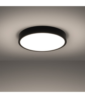 Onyx Cylindrical Ceiling Light 50cm Black LED 3000K-2