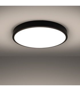 Onyx Cylindrical Ceiling Light 60cm Black LED 3000K-2
