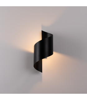 Talassa Decorative Swirl Flush Wall Lamp Black-2