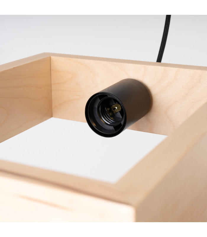 Aries Square Pendant Ceiling Light Natural Wood-8