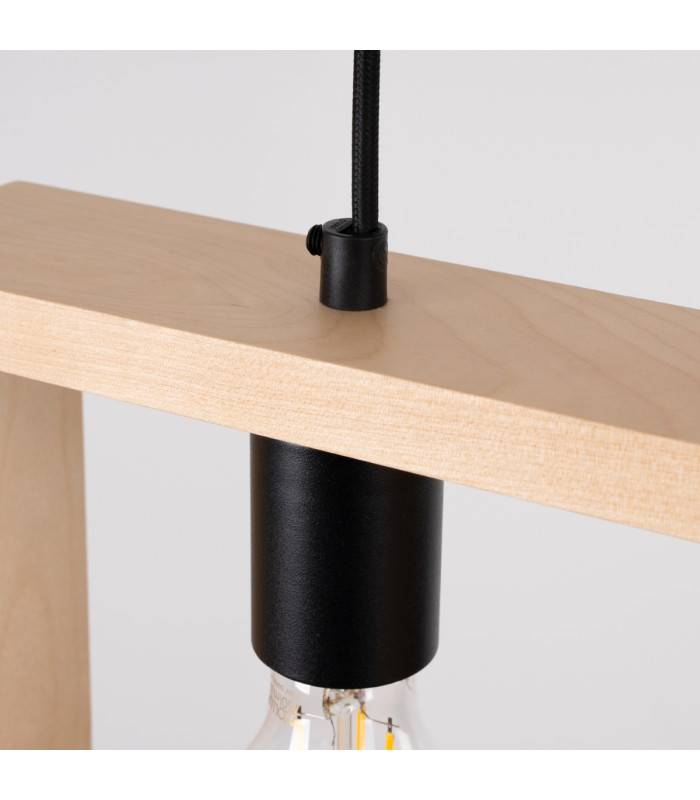 Aries Square Pendant Ceiling Light Natural Wood-9