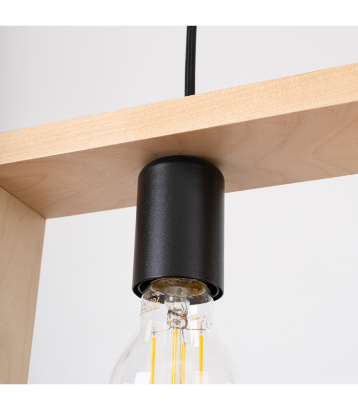 Aries Square Pendant Ceiling Light Natural Wood-11
