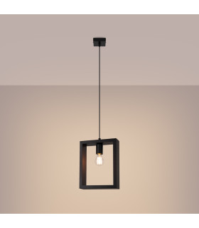 Aries Square Pendant Ceiling Light Wenge-2