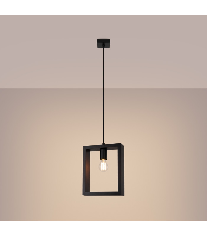 Aries Square Pendant Ceiling Light Wenge-2