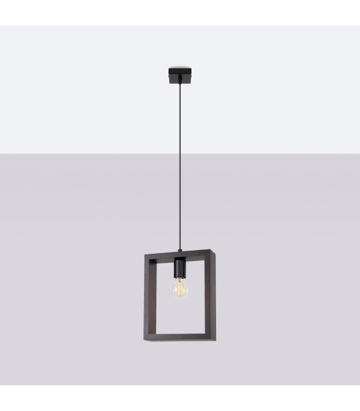 Aries Square Pendant Ceiling Light Wenge-3