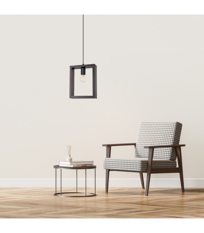 Aries Square Pendant Ceiling Light Wenge-11