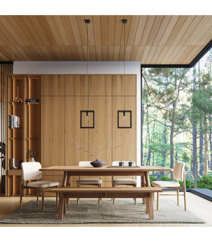 Aries Square Pendant Ceiling Light Wenge-14