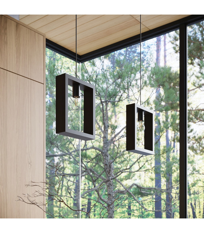 Aries Square Pendant Ceiling Light Wenge-15