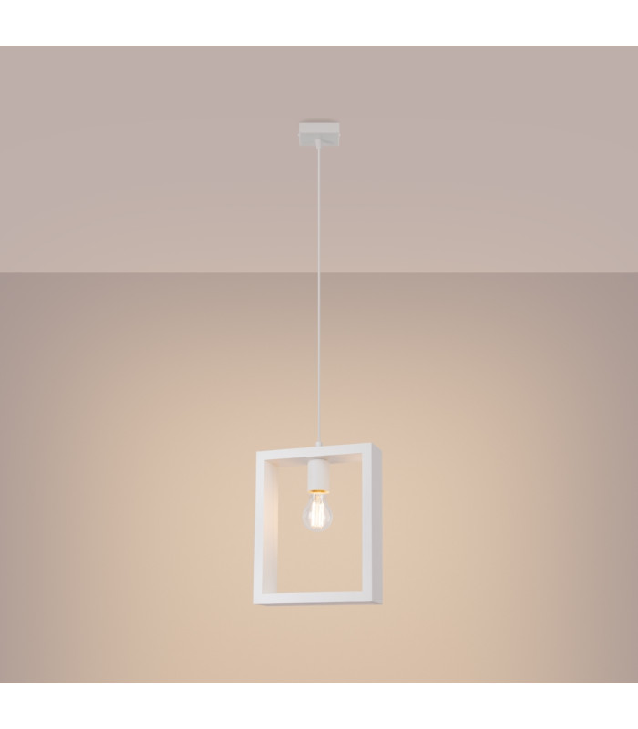 Aries Square Pendant Ceiling Light White-2