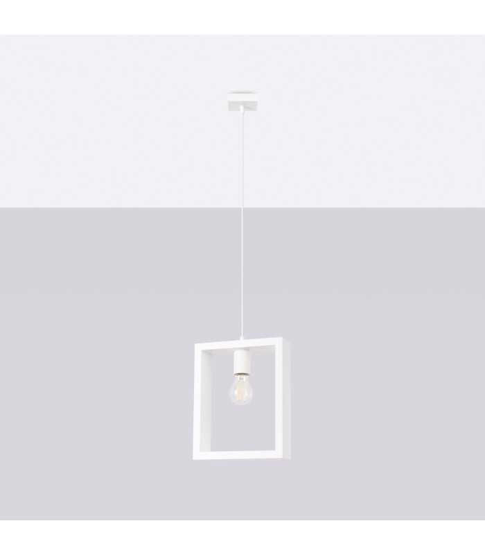 Aries Square Pendant Ceiling Light White-3
