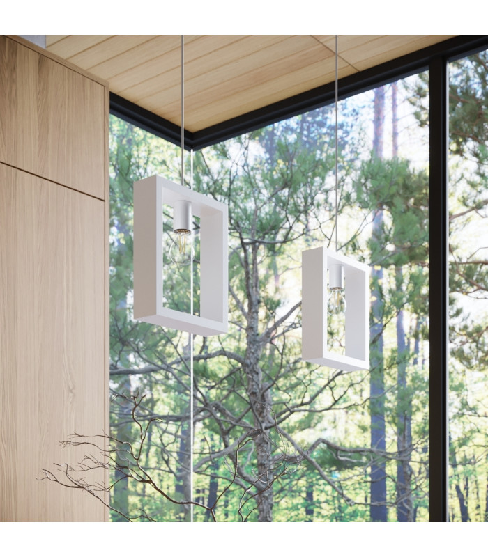 Aries Square Pendant Ceiling Light White-16