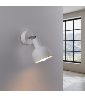 Elba Dome Single Spotlight Wall Lamp White-2