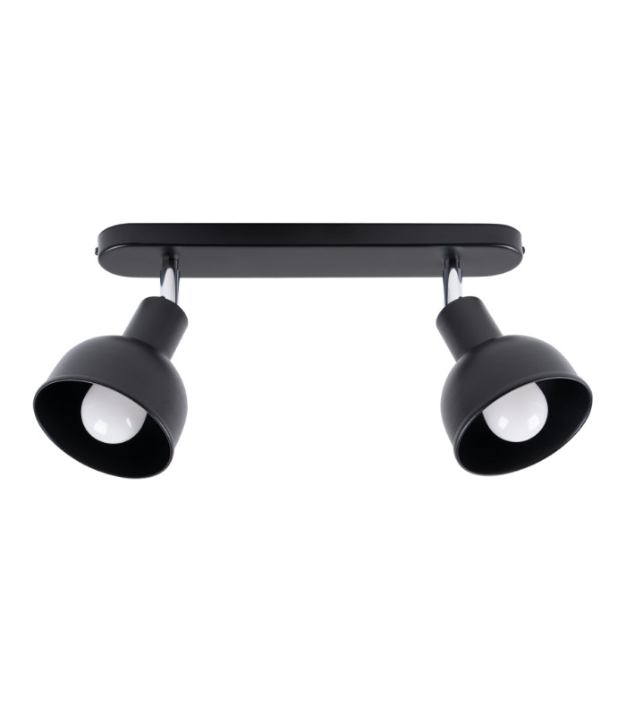 Elba Twin Ceiling Spotlight Dome Black-1