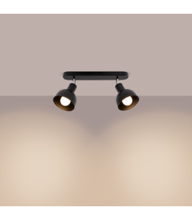 Elba Twin Ceiling Spotlight Dome Black-2