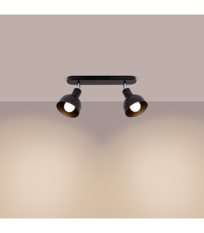 Elba Twin Ceiling Spotlight Dome Black-2