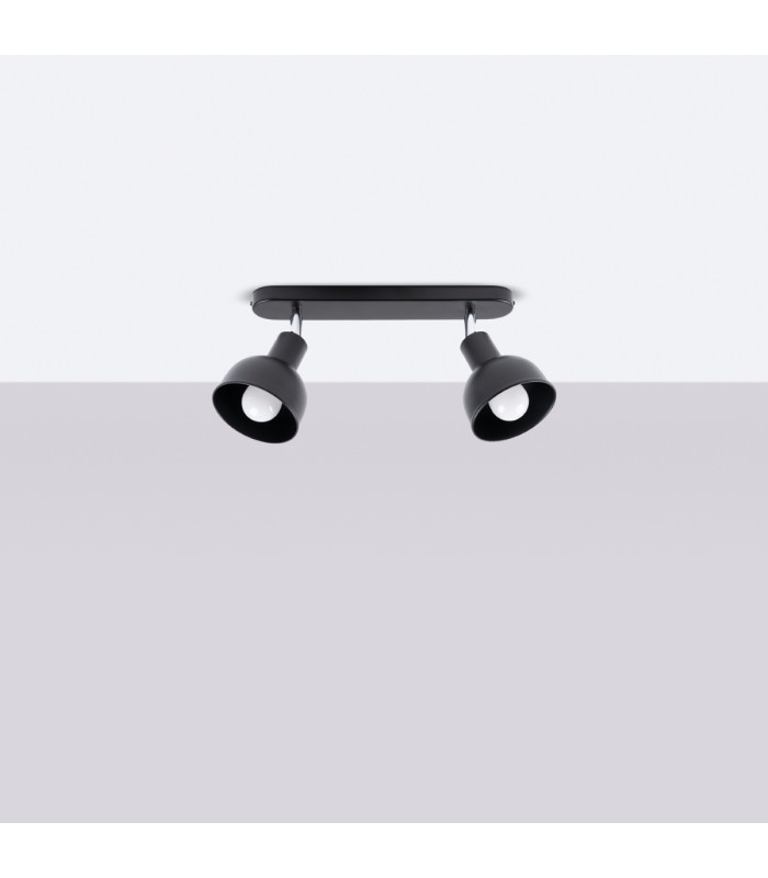 Elba Twin Ceiling Spotlight Dome Black-3